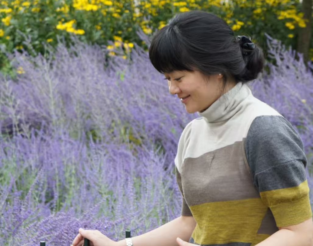 Portrait of my mother in a flower field